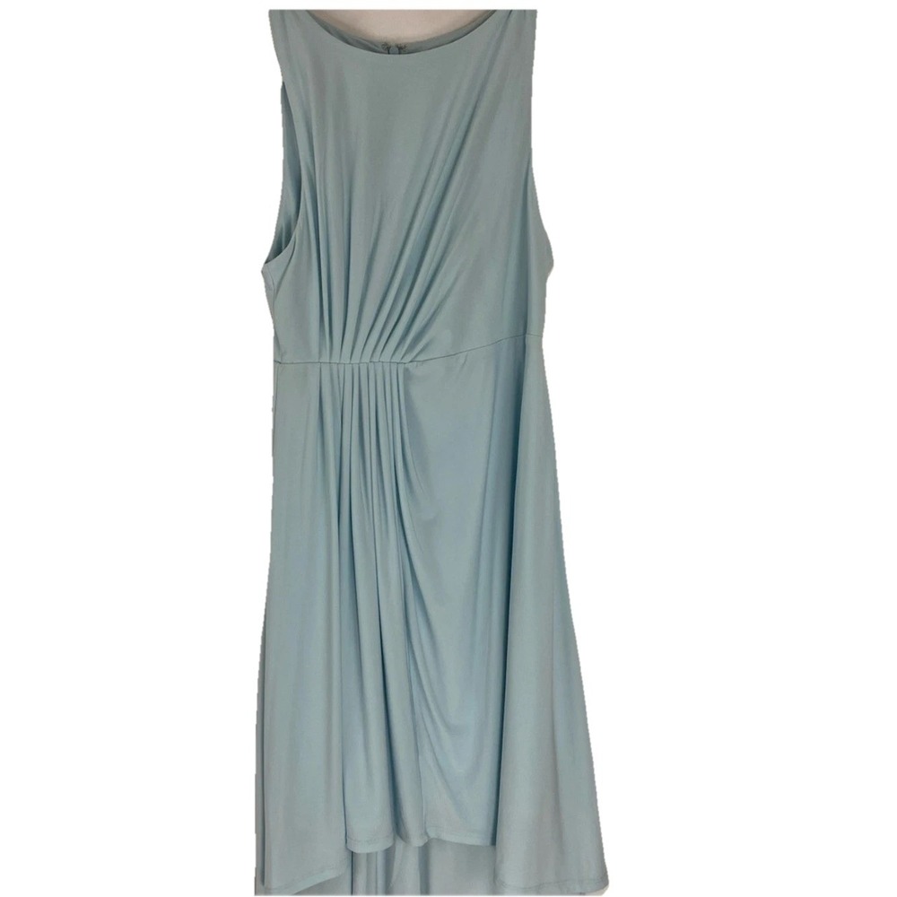 Pastel Blue Formal Dress High-Low Hem Sleeveless‎ Womens 2p Ruched